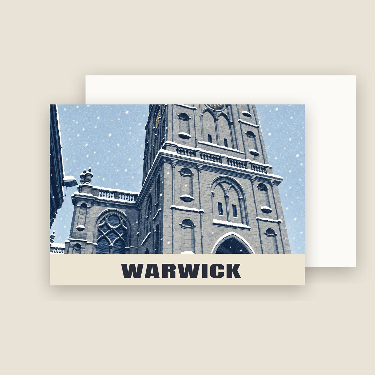 St Mary's Church, Warwick Christmas card with its envelope