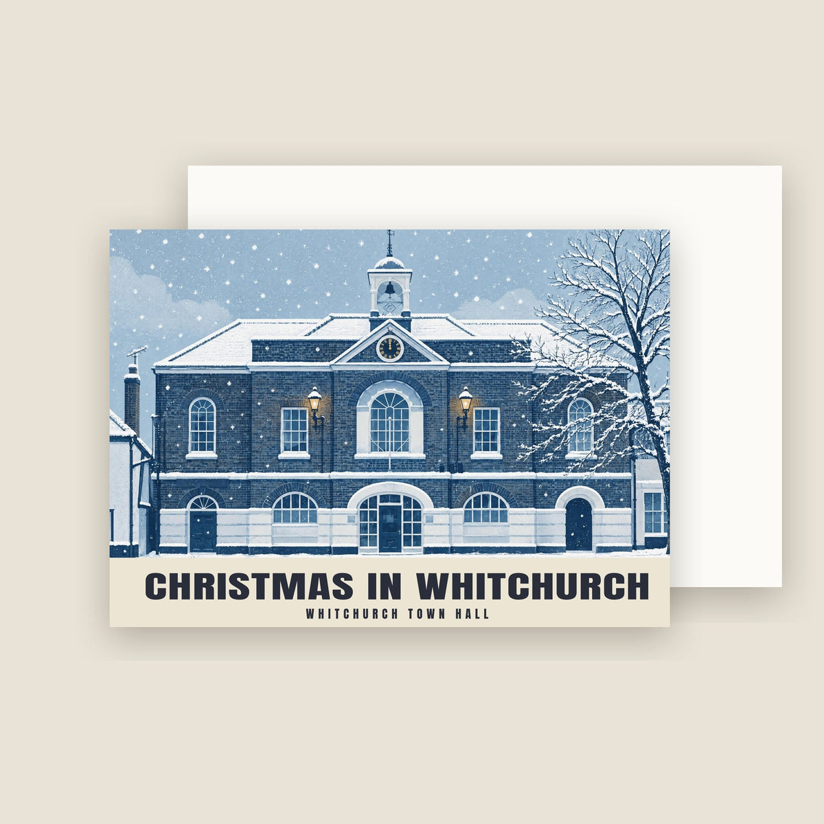 Whitchurch Town Hall Christmas card with its envelope