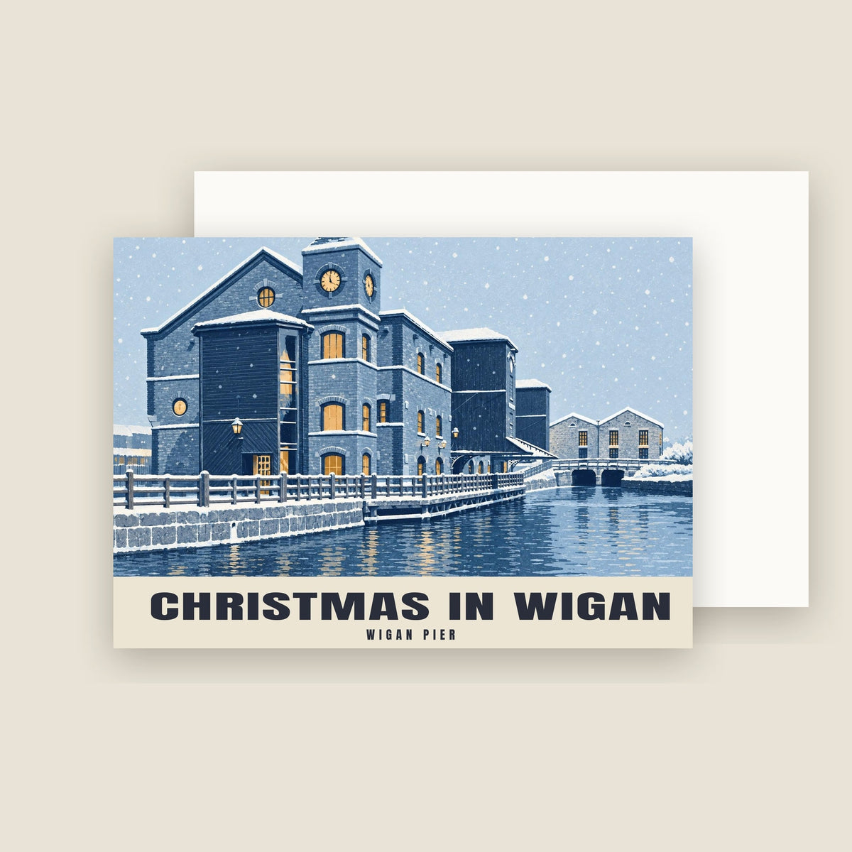 Wigan Pier Christmas card with its envelope