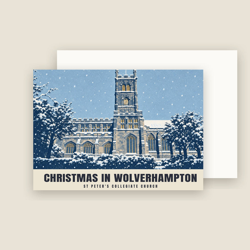 St Peter's Collegiate Church, Wolverhampton Christmas card with its envelope