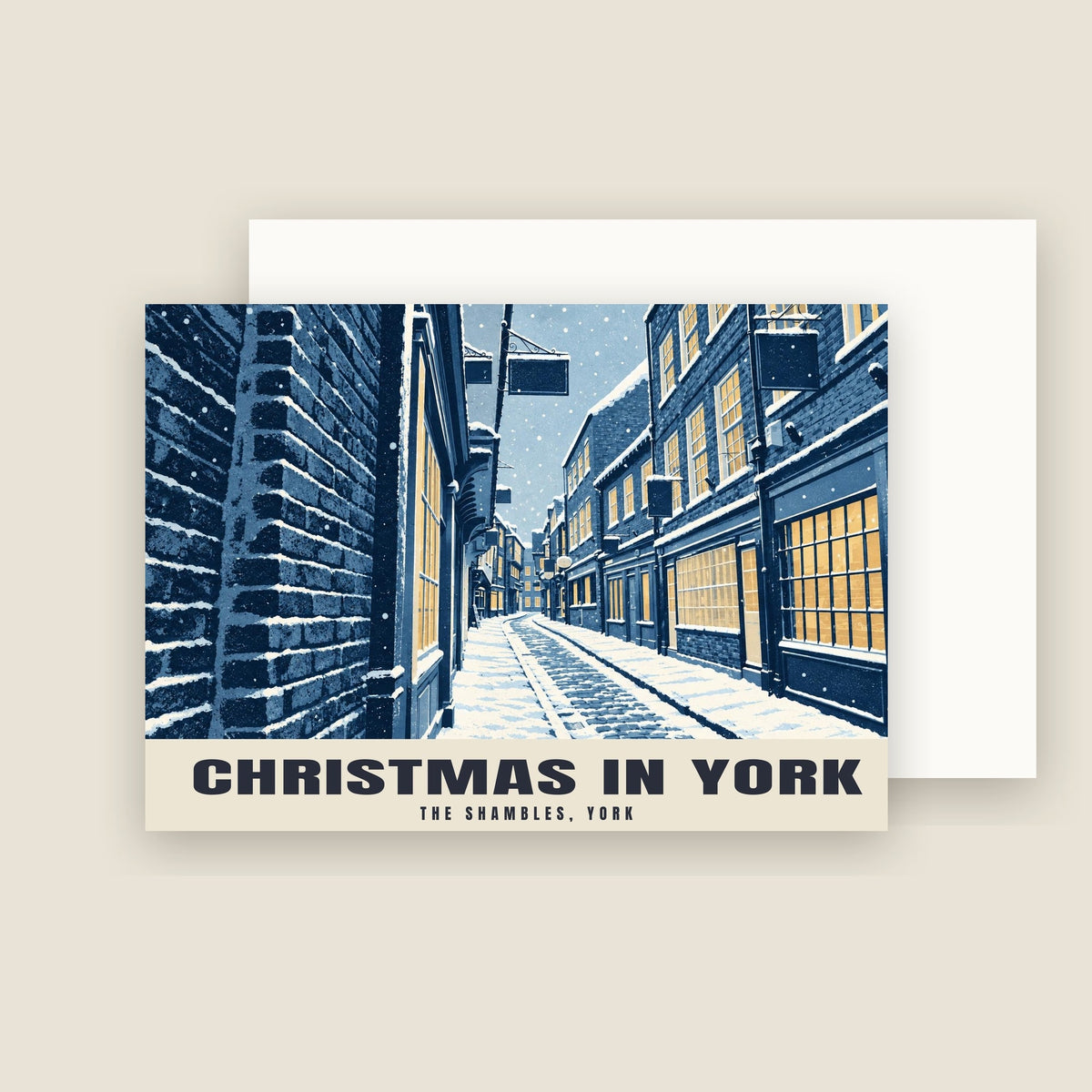 The Shambles, York, York Christmas card with its envelope