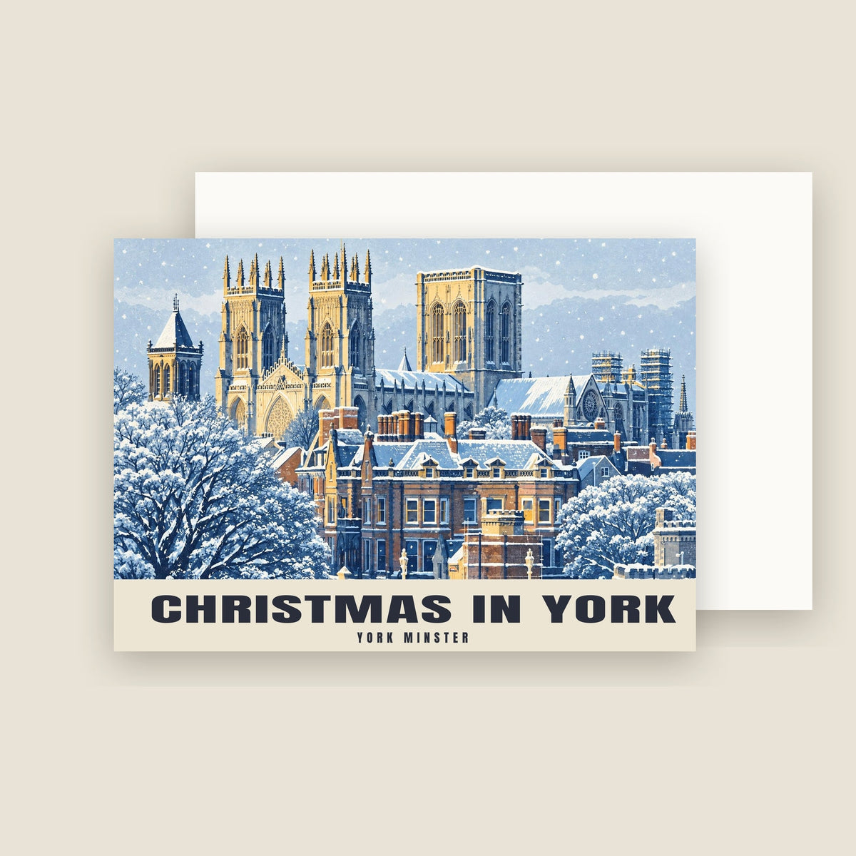 York Minster, York Christmas card with its envelope