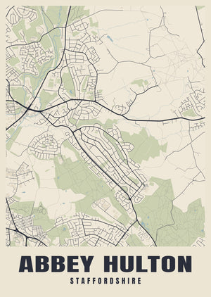 Abbey Hulton Street Map Poster