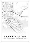 Street map poster of Abbey Hulton village centre, Staffordshire