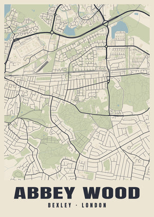 Abbey Wood Heritage Street Map Poster