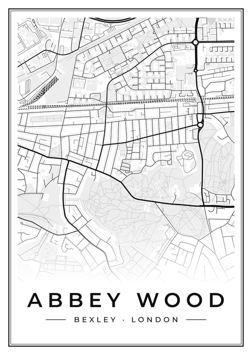 Street map poster of Abbey Wood, Bexley, London