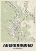 Street map poster of Aberbargoed, Caerphilly