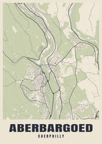 Street map poster of Aberbargoed, Caerphilly