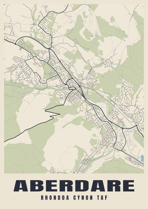 Aberdare Street Map Poster