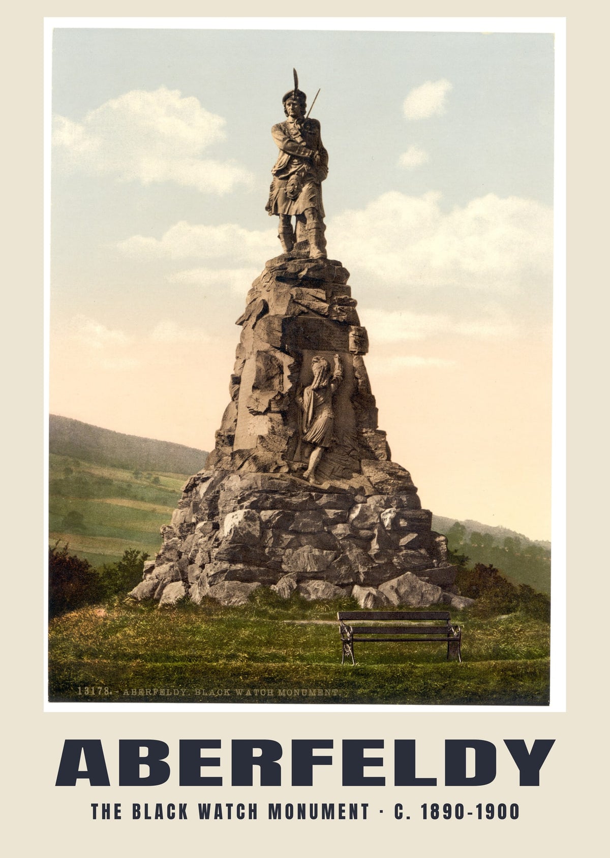 The Black Watch Monument, Aberfeldy, c. 1890–1900 heritage photograph