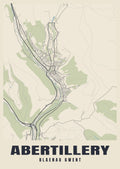 Street map poster of Abertillery, Blaenau Gwent