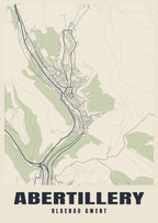 Street map poster of Abertillery, Blaenau Gwent
