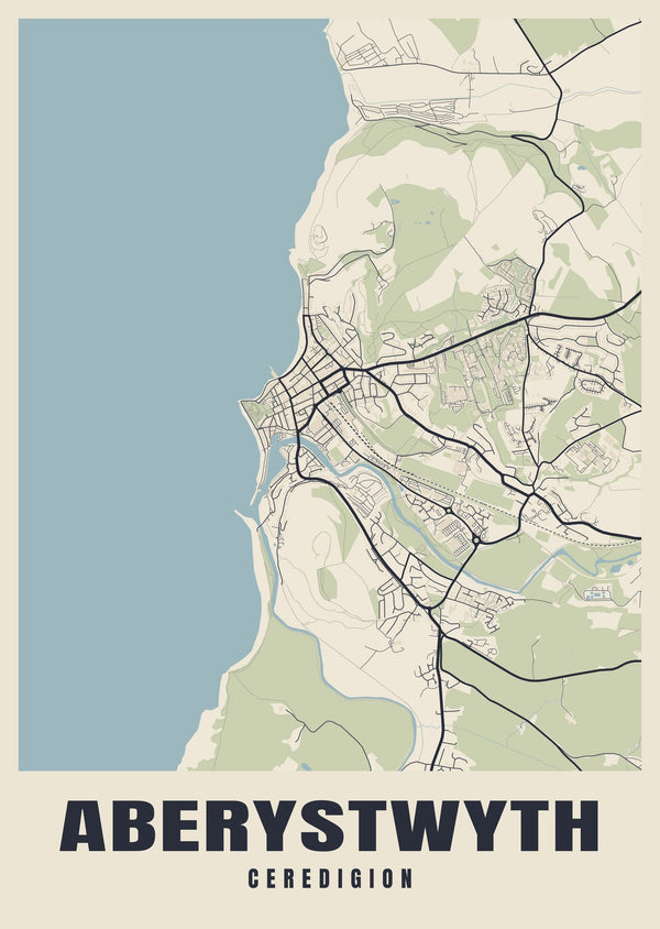 Aberystwyth Street Map Poster