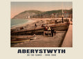 On the Sands, Aberystwyth — Vintage photochrom print, 1890–1900