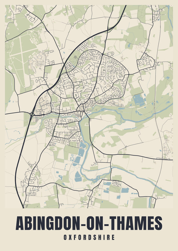 Abingdon-on-Thames Street Map Poster