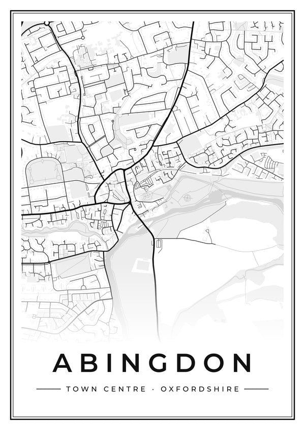 Abingdon Town Centre Street Map Poster