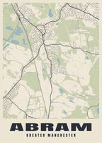 Street map poster of Abram, Greater Manchester