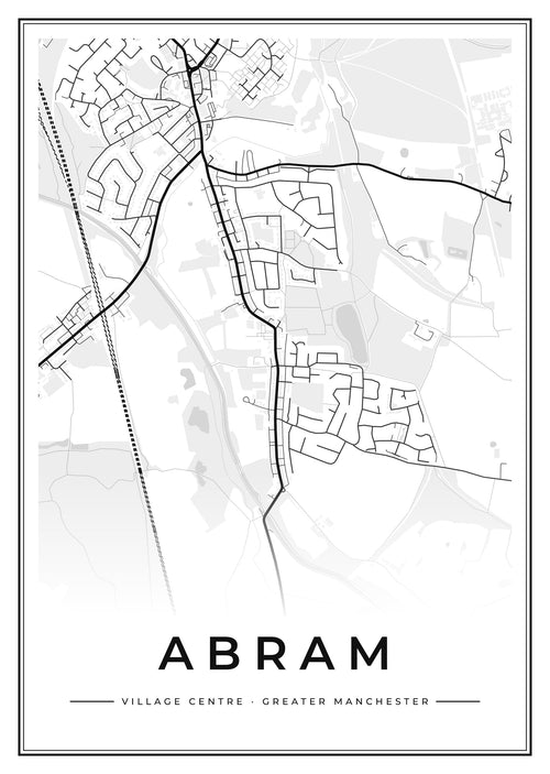Street map poster of Abram village centre, Greater Manchester