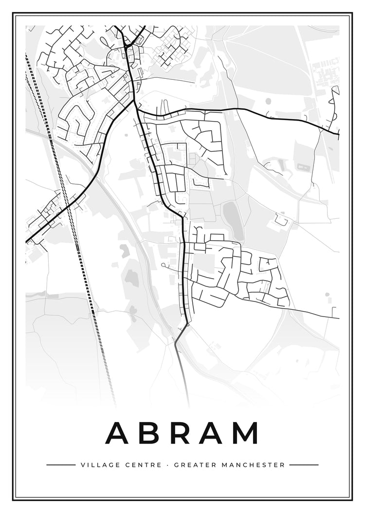 Abram Village Centre Street Map Poster