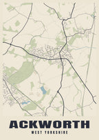 Street map poster of Ackworth, West Yorkshire