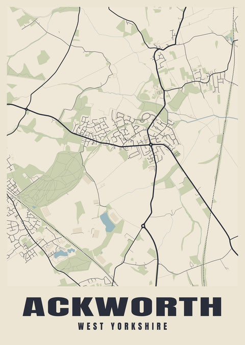 Ackworth Street Map Poster