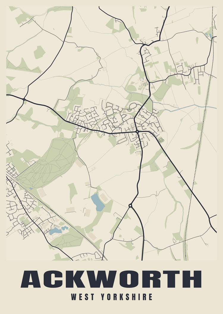Ackworth Street Map Poster