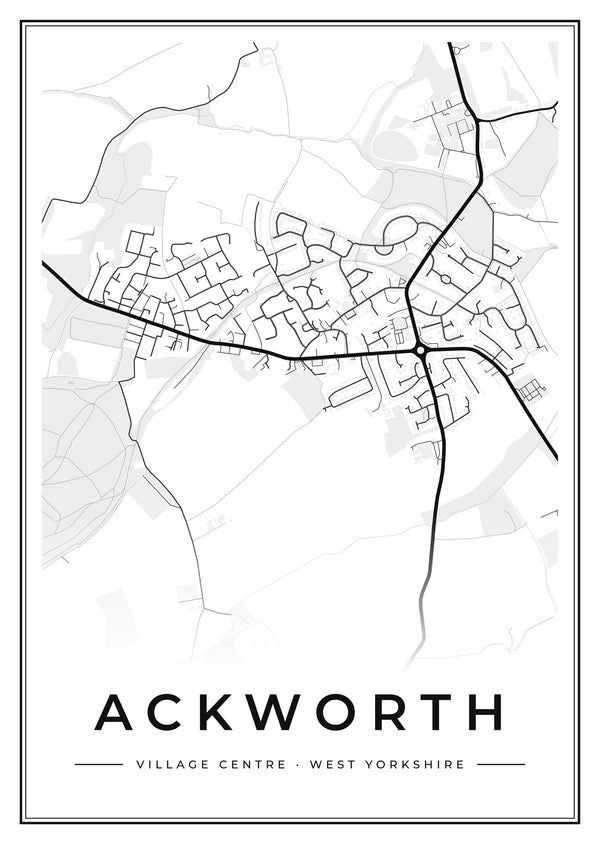 Ackworth Village Centre Street Map Poster