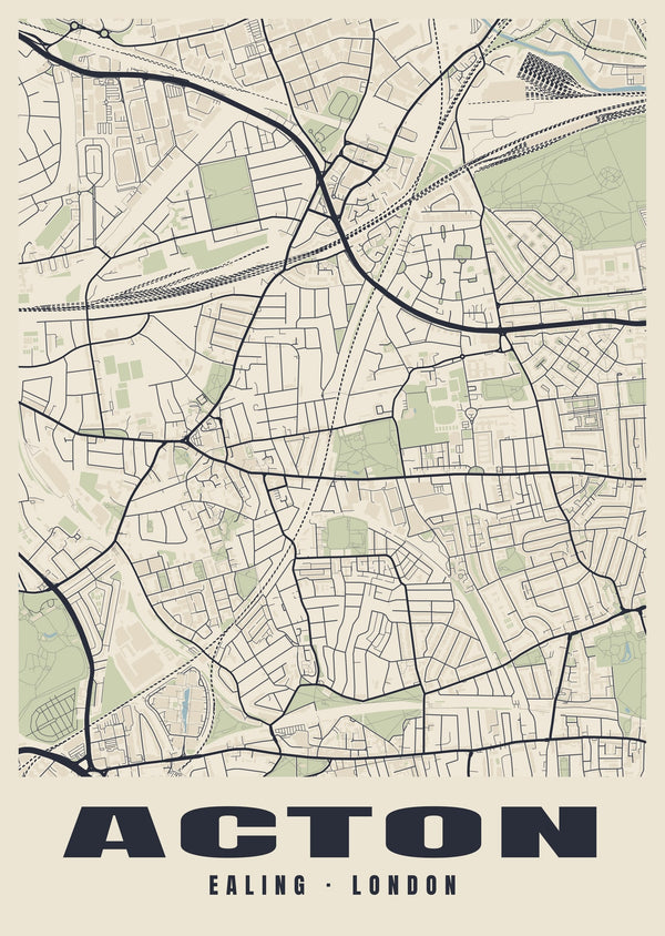 Acton Heritage Street Map Poster