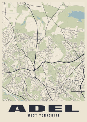 Adel Street Map Poster