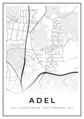 Street map poster of Adel village centre, West Yorkshire