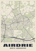 Street map poster of Airdrie, North Lanarkshire