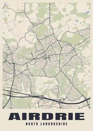 Airdrie Street Map Poster
