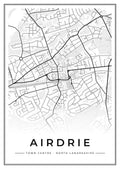 Street map poster of Airdrie town centre, North Lanarkshire