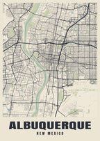 Street map poster of Albuquerque, New Mexico