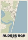 Street map poster of Aldeburgh, Suffolk