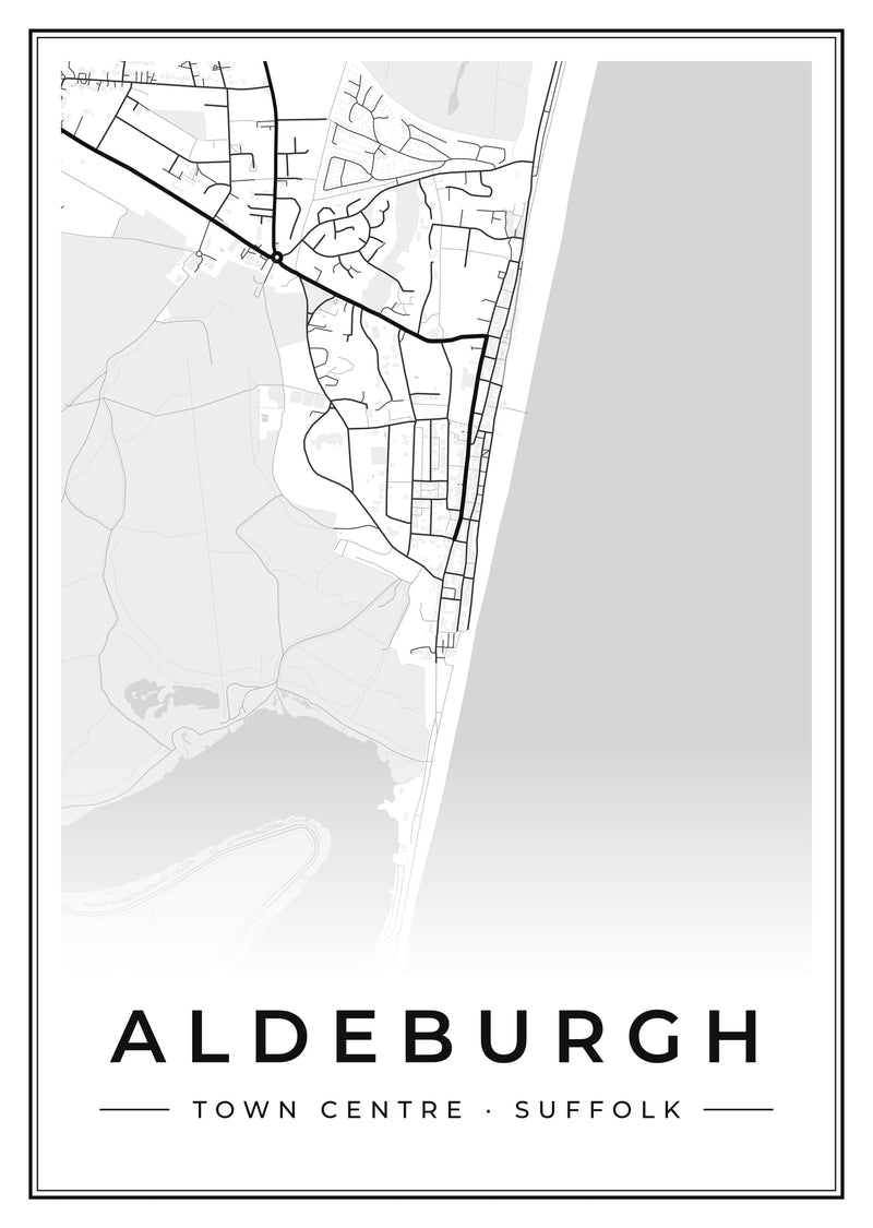 Aldeburgh Town Centre Street Map Poster