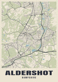 Street map poster of Aldershot, Hampshire
