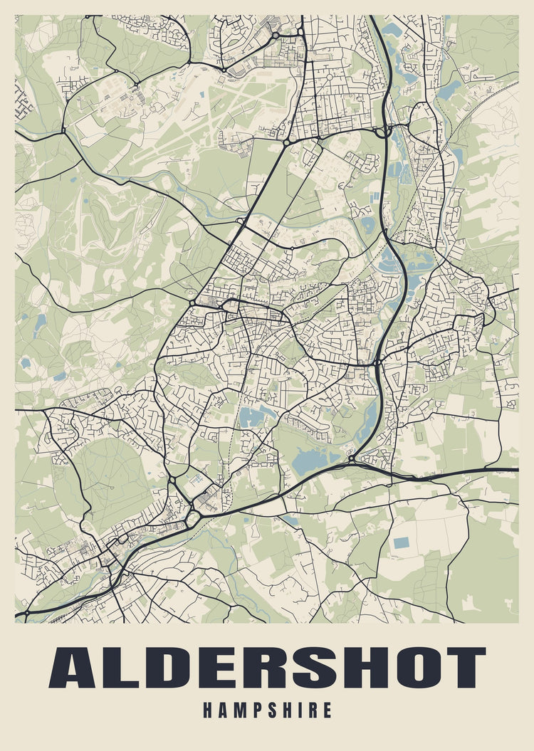 Aldershot Street Map Poster