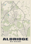 Street map poster of Aldridge, West Midlands