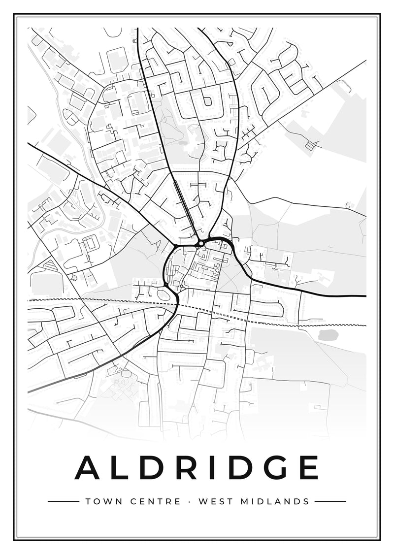 Aldridge Town Centre Street Map Poster
