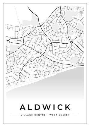 Aldwick Village Centre Street Map Poster