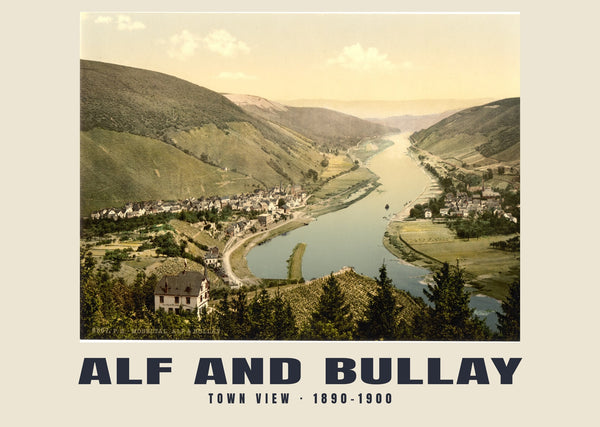 Town View, Alf and Bullay — 1890–1900 · Vintage photochrom print