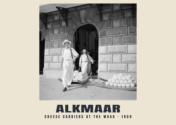 Cheese carriers at the Waag, Alkmaar — 1959