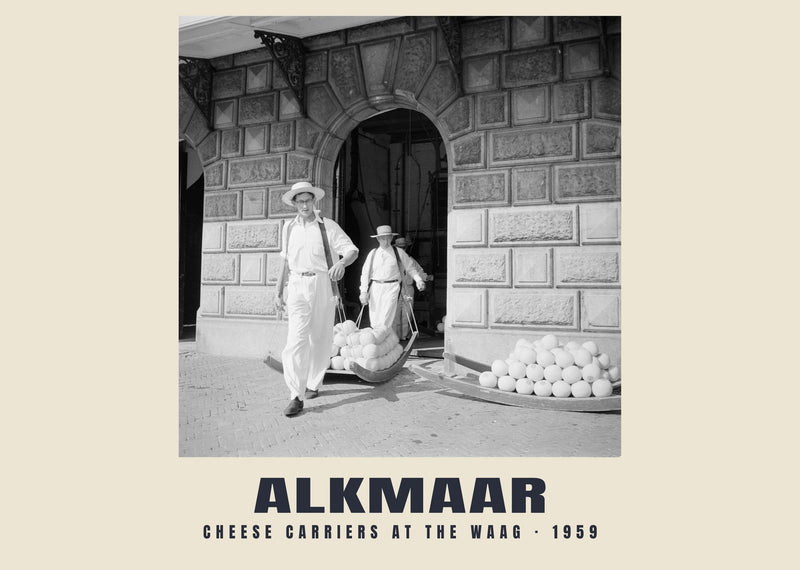 Cheese carriers at the Waag, Alkmaar — 1959