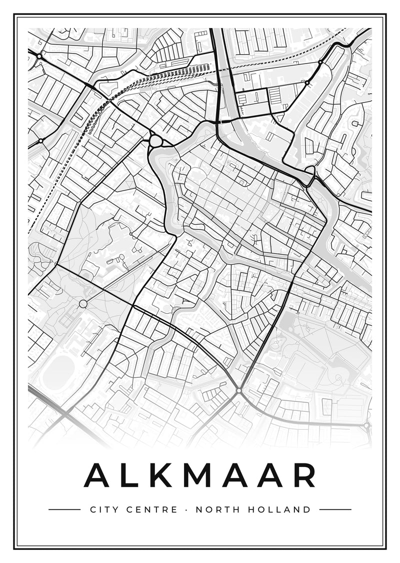Alkmaar City Centre Street Map Poster