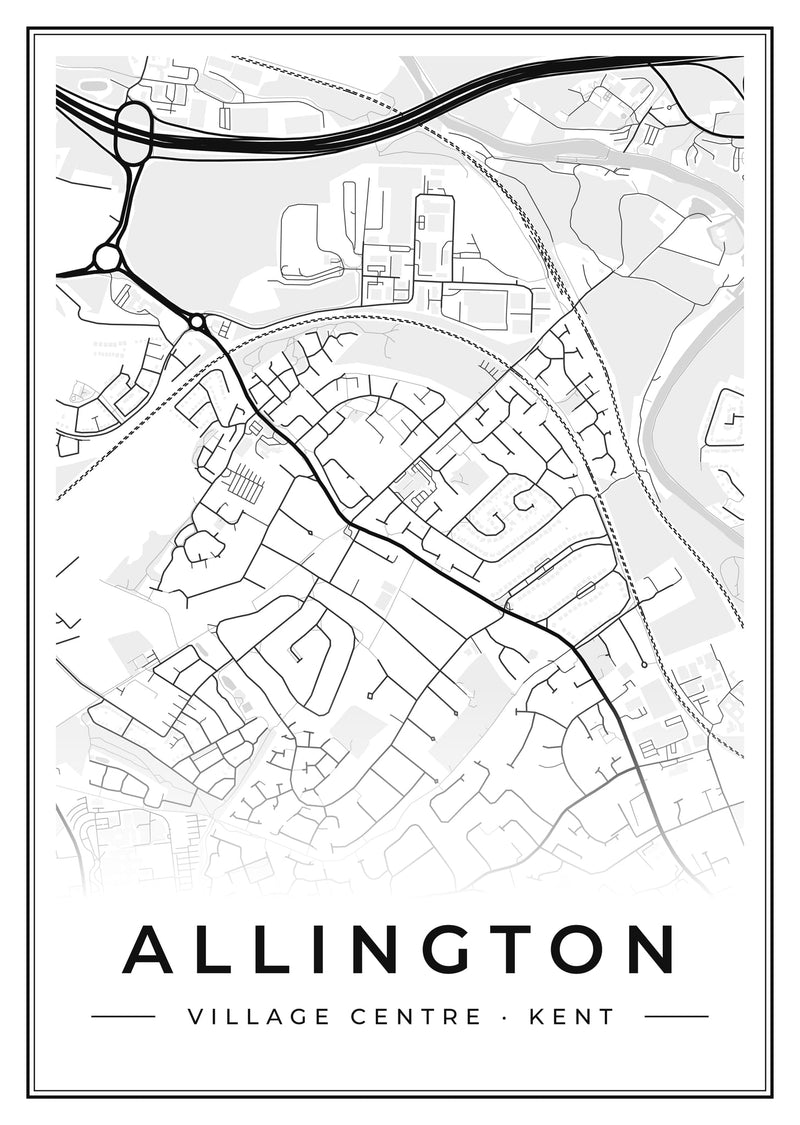 Allington Village Centre Street Map Poster