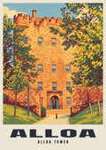 Alloa Tower poster, Retro Railway style
