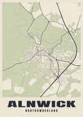 Street map poster of Alnwick, Northumberland