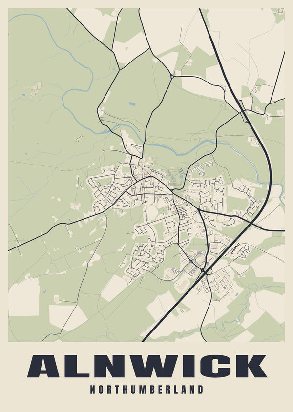 Alnwick Street Map Poster