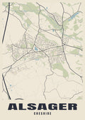 Street map poster of Alsager, Cheshire